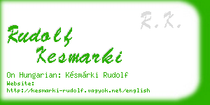 rudolf kesmarki business card