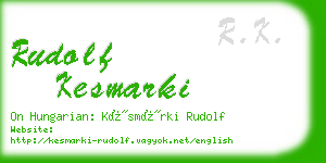 rudolf kesmarki business card